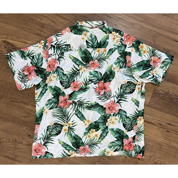 Bishop St. Apparel Hawaiian Shirt Mens 2XL Polo Floral Aloha Short Sleeve Rayon - Picture 9 of 10